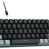 MK-Box 60% Mechanical Gaming Keyboard | Compact 68 Keys | LED Backlit with Red Switch | Detachable USB-C Wired Keyboard for Windows, Mac, PC (Black/Grey)