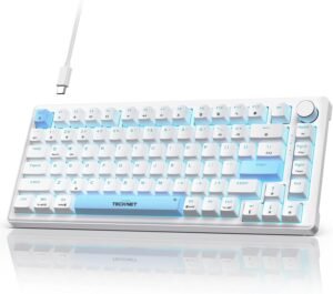 TECKNET RGB Gaming Keyboard | Wired Mechanical Keyboard with Volume Control | 20 Light Effects | USB Type-C | 65% Compact Design