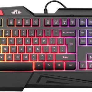 RK202 RGB Gaming Keyboard | Multiple Color Rainbow LED Backlit | USB Wired with Wrist Rest