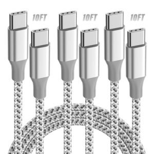USB C Cable,3 Pack 10FT USB C to USB C Cable 60W Type C Charger Fast Charging Cord,Usb C Charger Nylon Braided Compatible Iphone 16 Pro/15 Pro/Plus/Max/Ipad/Macbook and More
