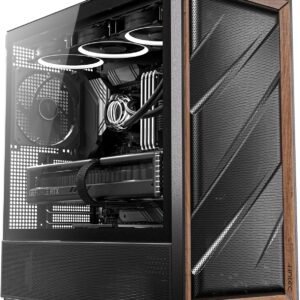 Antec Flux Wood – Mid-Tower E-ATX PC Case with Walnut Front Panel & 5 PWM Fans