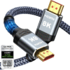 8K HDMI Cable 6.6FT – 48Gbps Ultra High-Speed Braided Cord (4K@120Hz, 8K@60Hz)